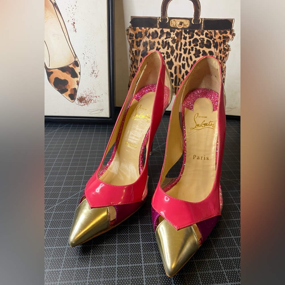 Christian Louboutin Galata 120CM multi color patent leather Heels Size EU 40 - Picture 2 of 12